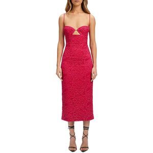 Bardot Womens Ivanna Pink Cut-Out Lace Cocktail And Party Dress NWOT